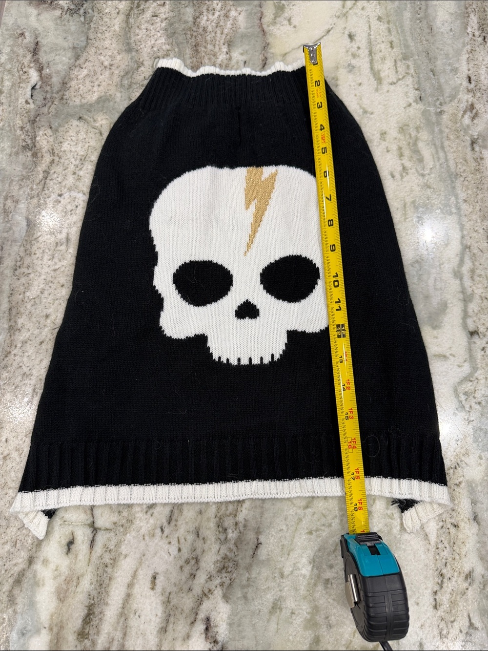 Vibrant Pet skull sweater for dog rocker Halloween size medium but stretchy.